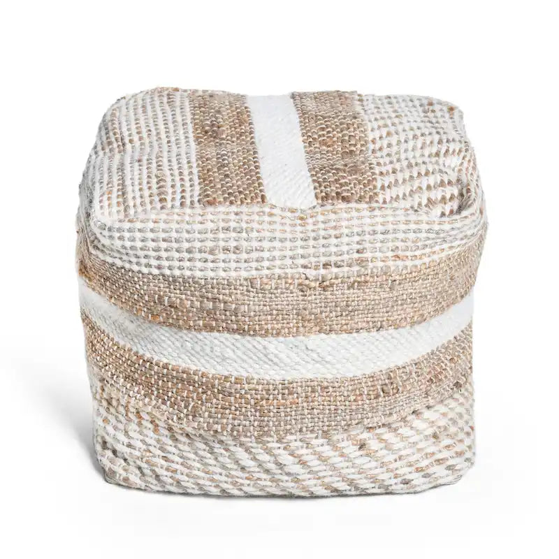 Caiman Handcrafted Boho Fabric Pouf by Christopher Knight Home