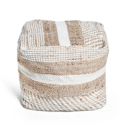 Caiman Handcrafted Boho Fabric Pouf by Christopher Knight Home