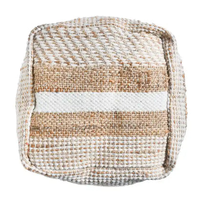 Caiman Handcrafted Boho Fabric Pouf by Christopher Knight Home