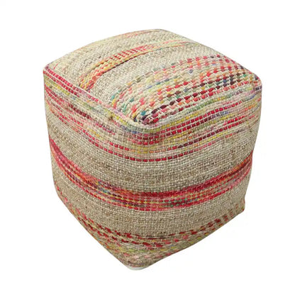 Caiman Handcrafted Boho Fabric Pouf by Christopher Knight Home