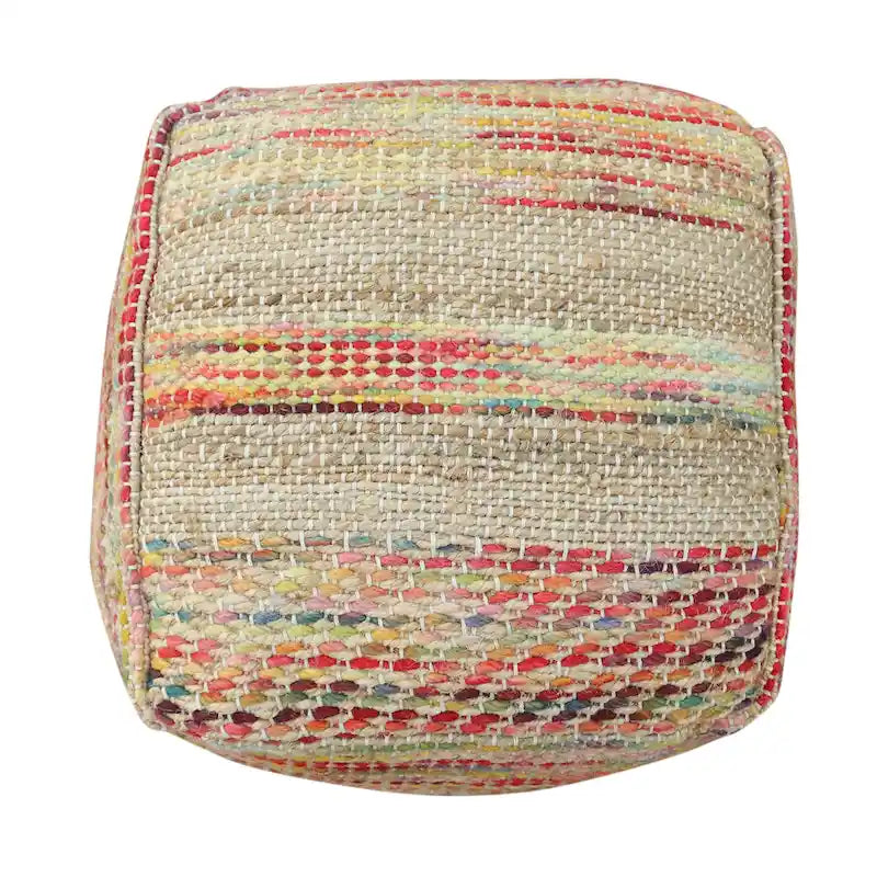 Caiman Handcrafted Boho Fabric Pouf by Christopher Knight Home