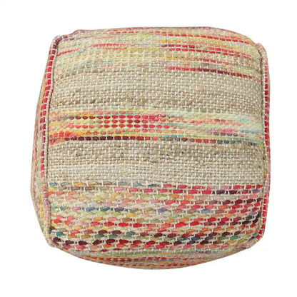 Caiman Handcrafted Boho Fabric Pouf by Christopher Knight Home