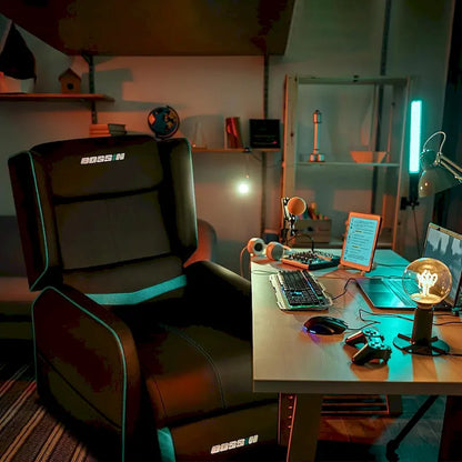 BOSSIN PU Leather Ergonomic Gaming Single Recliner Seating Sofa for Living Room