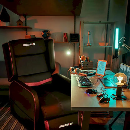 BOSSIN PU Leather Ergonomic Gaming Single Recliner Seating Sofa for Living Room