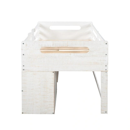 Twin Loft Bed with Storage and Drawers, Low Loft Bed Frame with 2 Shelves and 2 Drawers, No Box Spring Needed