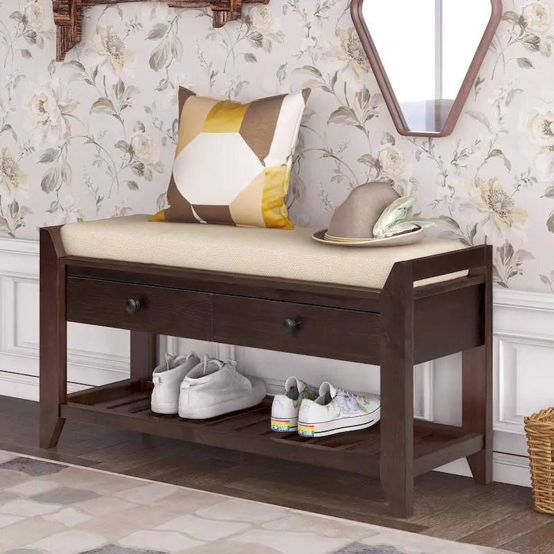 Entryway Storage Bench with Drawers