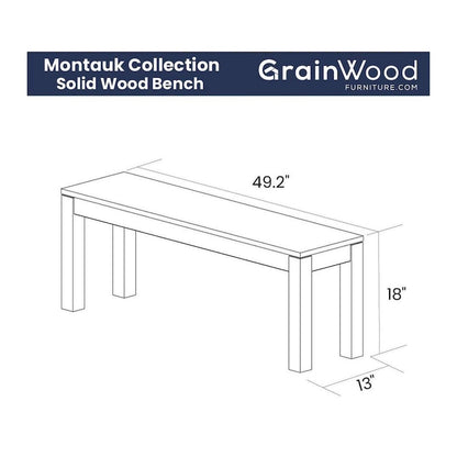 Grain Wood Furniture Montauk Solid Wood Backless Bench