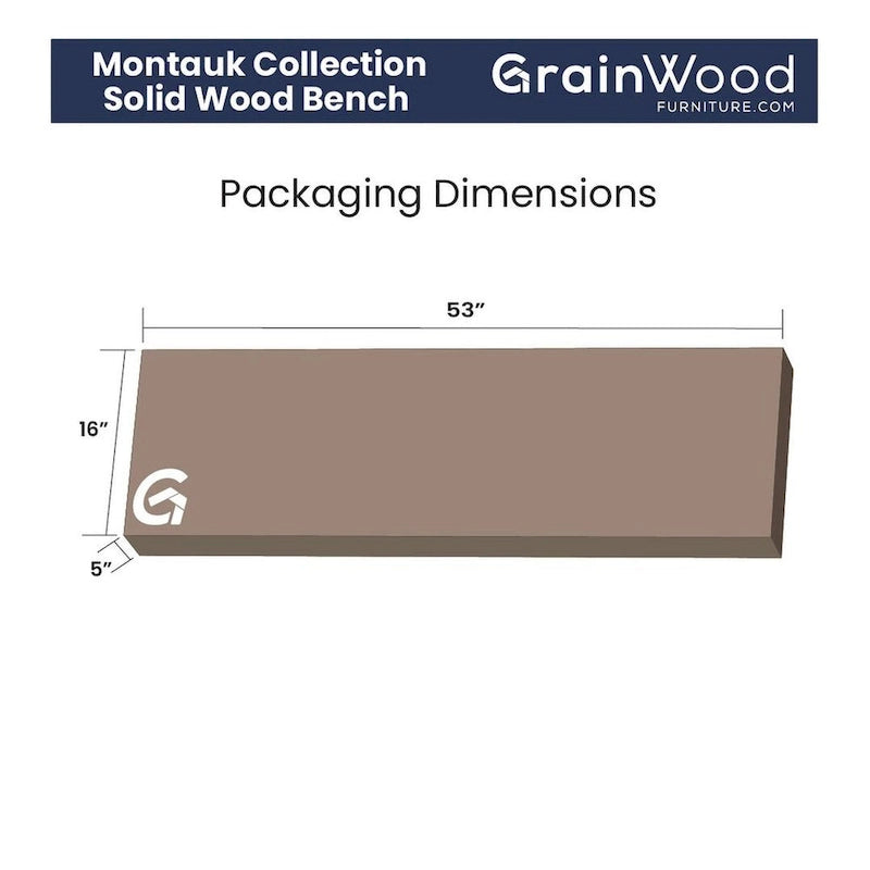 Grain Wood Furniture Montauk Solid Wood Backless Bench