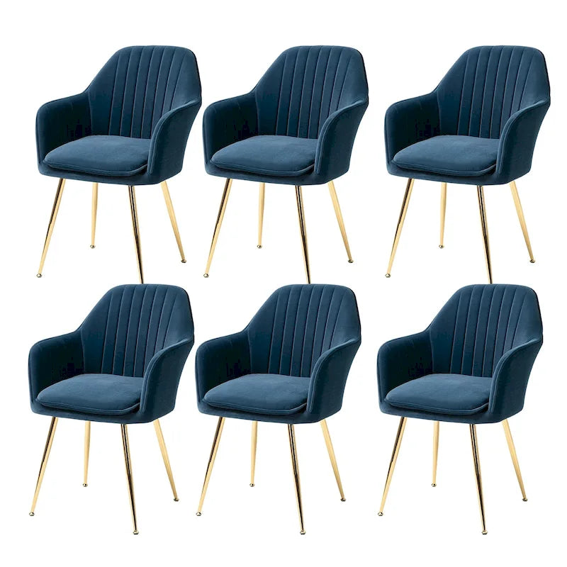 AVAWING Upholstered Dining Chair (Set of 6) Velvet Accent Arm Chair