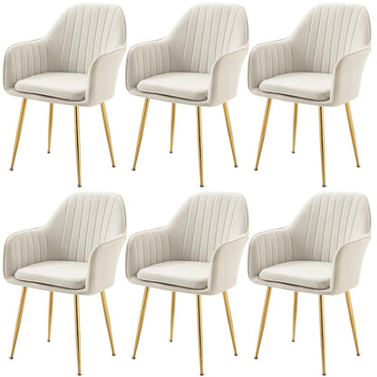 AVAWING Upholstered Dining Chair (Set of 6) Velvet Accent Arm Chair