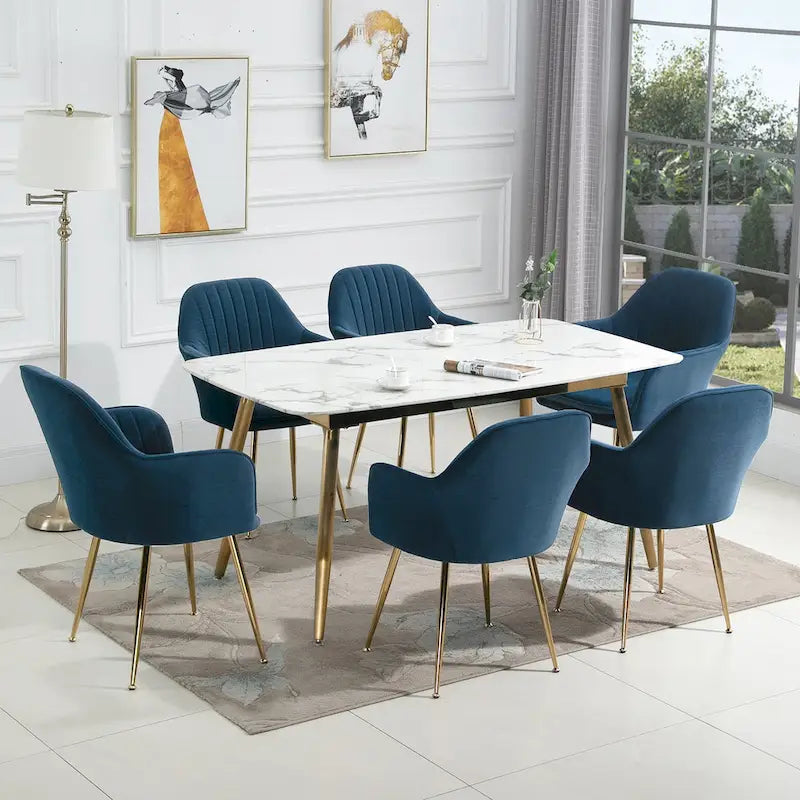 AVAWING Upholstered Dining Chair (Set of 6) Velvet Accent Arm Chair