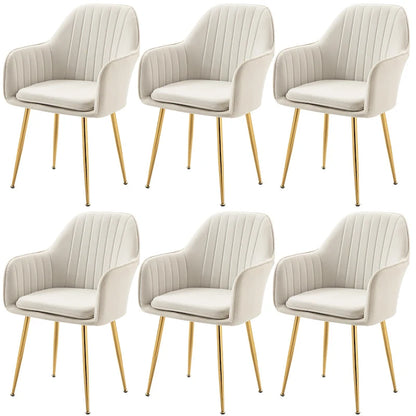 AVAWING Upholstered Dining Chair (Set of 6) Velvet Accent Arm Chair