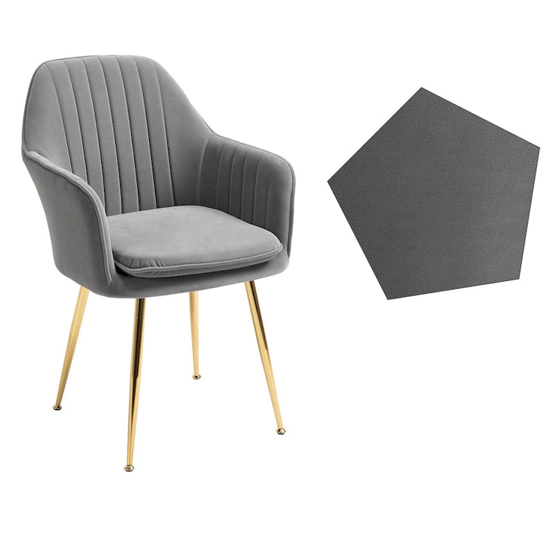 AVAWING Upholstered Dining Chair (Set of 6) Velvet Accent Arm Chair