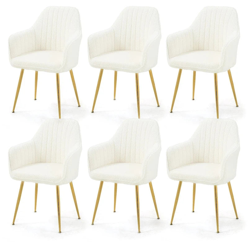 AVAWING Upholstered Dining Chair (Set of 6) Velvet Accent Arm Chair