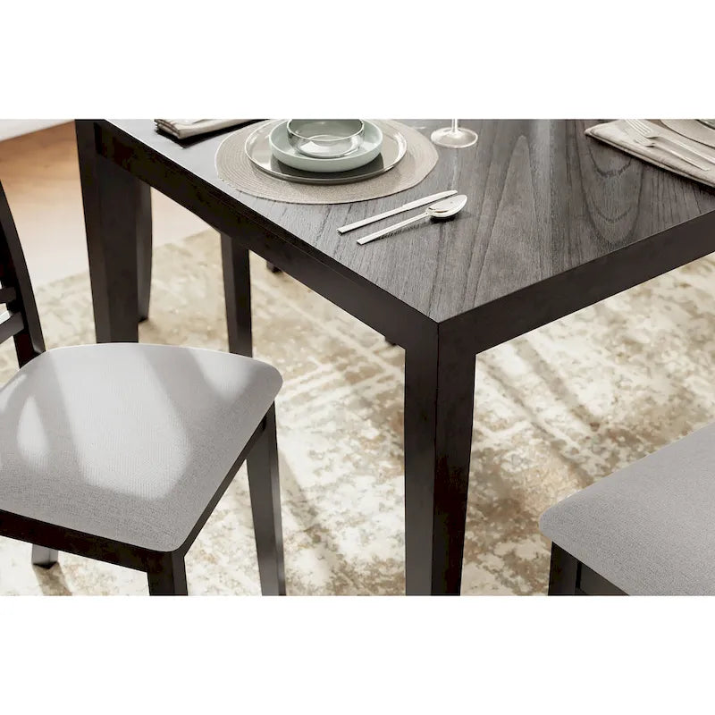 Signature Design by Ashley Langwest Dining Table and 4 Chairs and Bench (Set of 6)