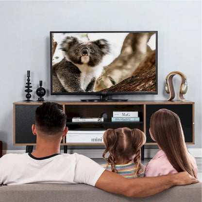 AVAWING Mid-Century Modern TV Stand for 60 TV with Storage and Open Shelf