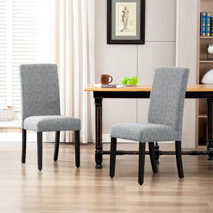 Grandview Upholstered Linen Fabric Dining Chair (Set of 2)