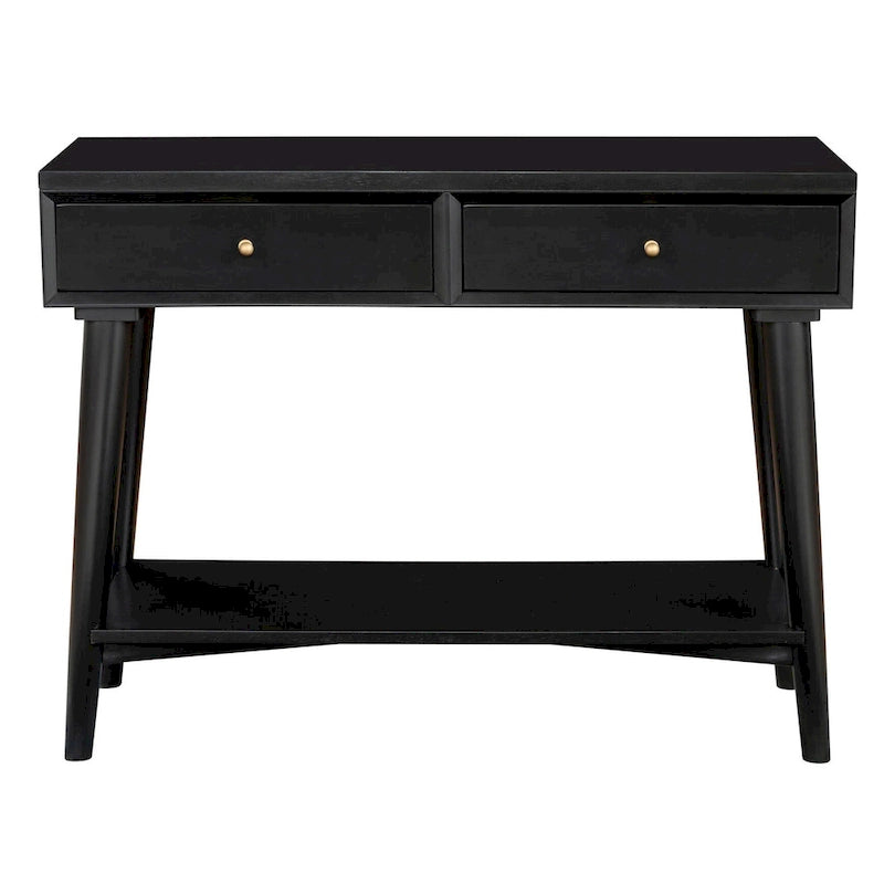 Alpine Furniture Flynn Mid Century Modern Console Table with 2 Drawers