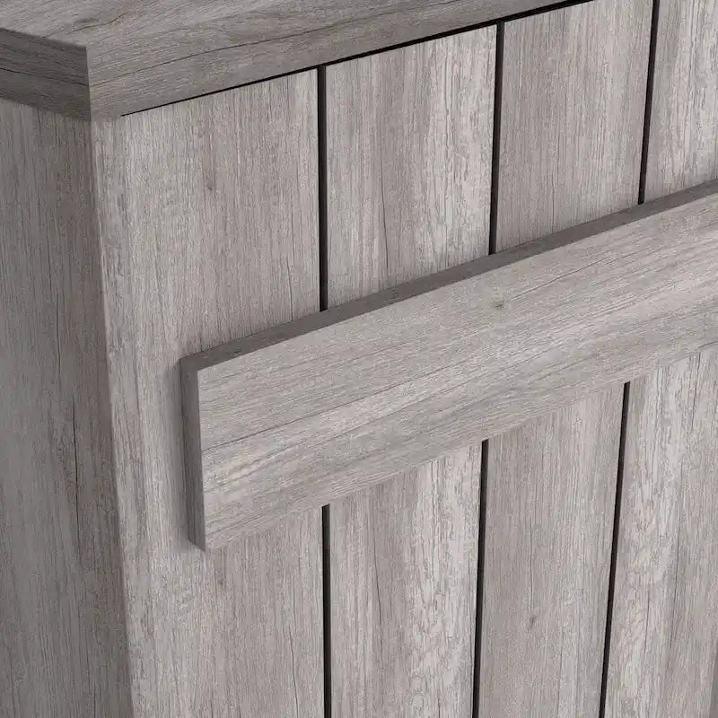 DH BASIC Farmhouse Plank-Style 28-Bottle 47-Inch Wine Cabinet Buffet by Denhour