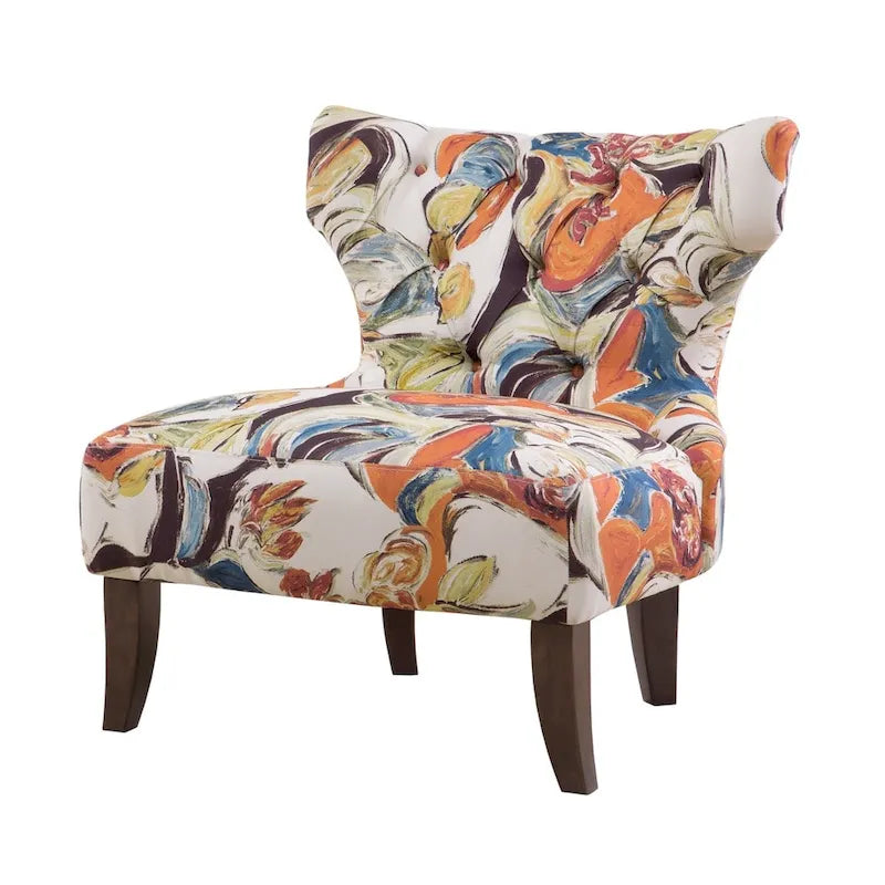 Madison Park Bree Hourglass Tufted Armless Chair