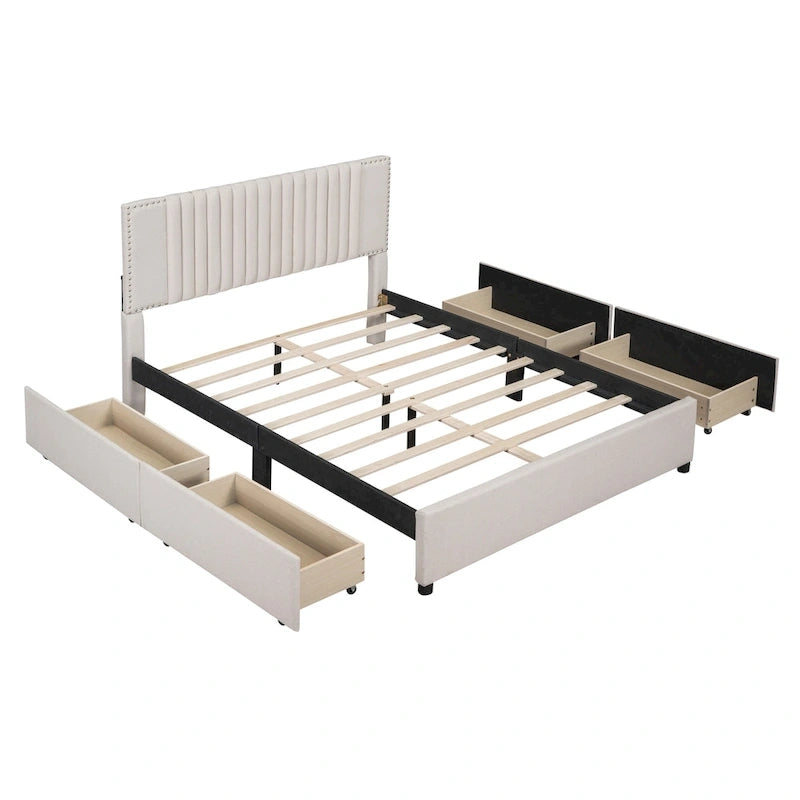 Queen Size Upholstered Platform Bed