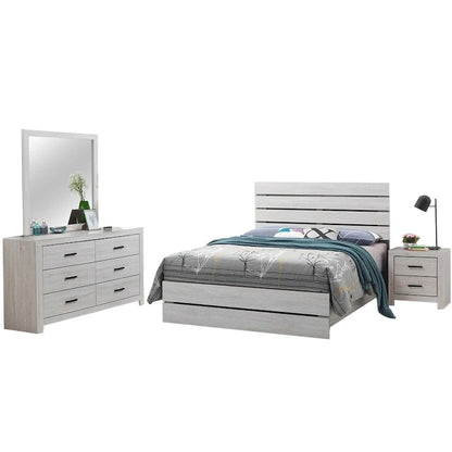 Wooden Queen Bedroom Set in Coastal White