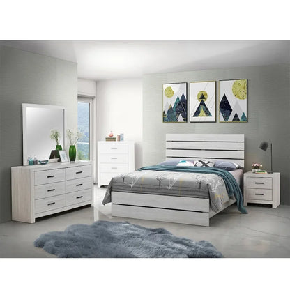 Wooden Queen Bedroom Set in Coastal White
