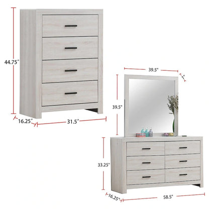 Wooden Queen Bedroom Set in Coastal White