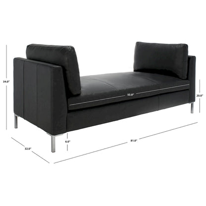 SAFAVIEH Couture Shirl Leather Bench - 81 In W x 32 In D x 34 In H - 81Wx32Dx34H
