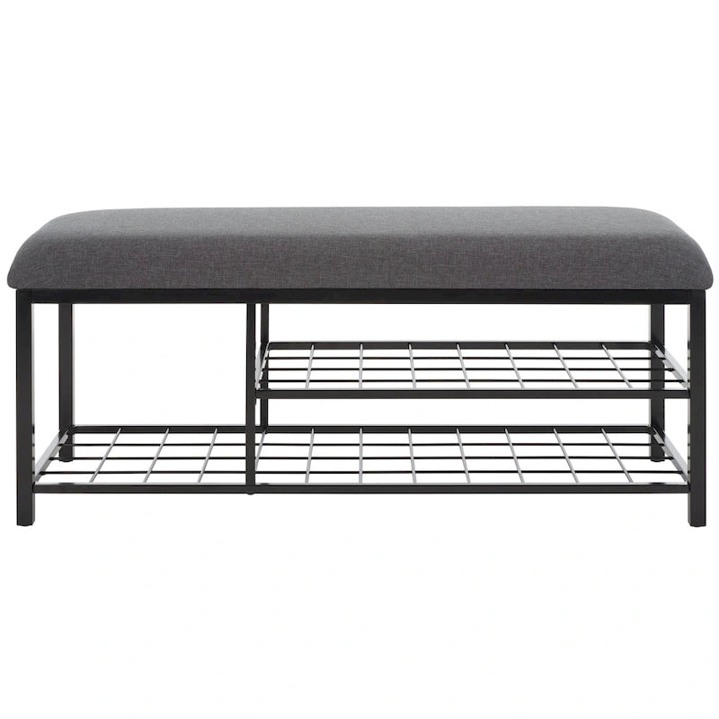 SAFAVIEH Yael Open Shelf Bench with Cushion - 42 W x 15 D x 18 H - 42Wx15Dx18H