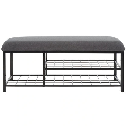 SAFAVIEH Yael Open Shelf Bench with Cushion - 42 W x 15 D x 18 H - 42Wx15Dx18H