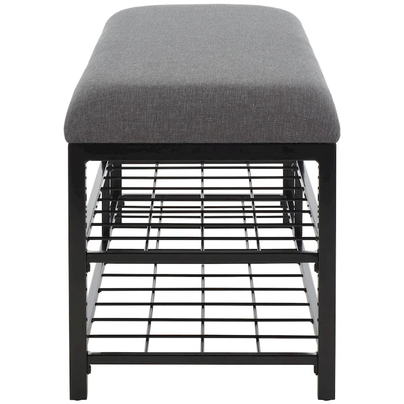 SAFAVIEH Yael Open Shelf Bench with Cushion - 42 W x 15 D x 18 H - 42Wx15Dx18H