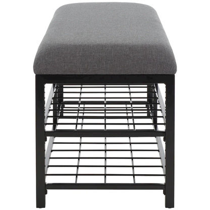 SAFAVIEH Yael Open Shelf Bench with Cushion - 42 W x 15 D x 18 H - 42Wx15Dx18H