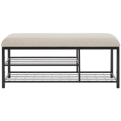 SAFAVIEH Yael Open Shelf Bench with Cushion - 42 W x 15 D x 18 H - 42Wx15Dx18H