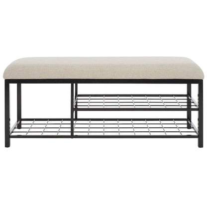 SAFAVIEH Yael Open Shelf Bench with Cushion - 42 W x 15 D x 18 H - 42Wx15Dx18H