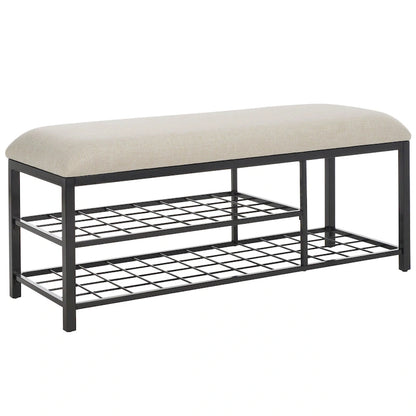 SAFAVIEH Yael Open Shelf Bench with Cushion - 42 W x 15 D x 18 H - 42Wx15Dx18H