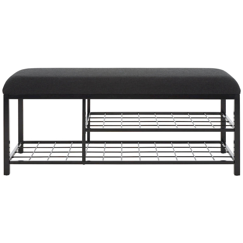 SAFAVIEH Yael Open Shelf Bench with Cushion - 42 W x 15 D x 18 H - 42Wx15Dx18H