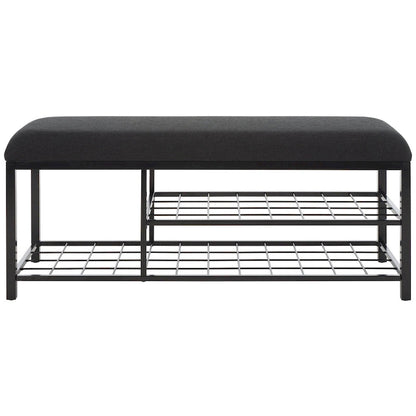 SAFAVIEH Yael Open Shelf Bench with Cushion - 42 W x 15 D x 18 H - 42Wx15Dx18H