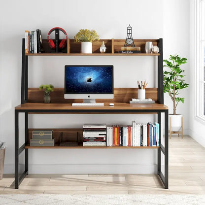 47 Inch Modern Computer Desk with Hutch and Bookshelf