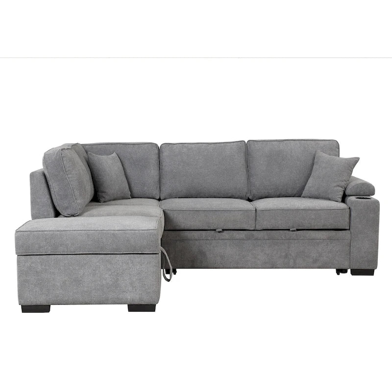 87.4 Sleeper Sofa Bed,2 in 1 Pull Out sofa bed L Shape Couch with Storage Ottoman for Living Room,Bedroom Couch and Small Apart