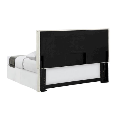 Gemma Sand Upholstered Headboard with Flange Details