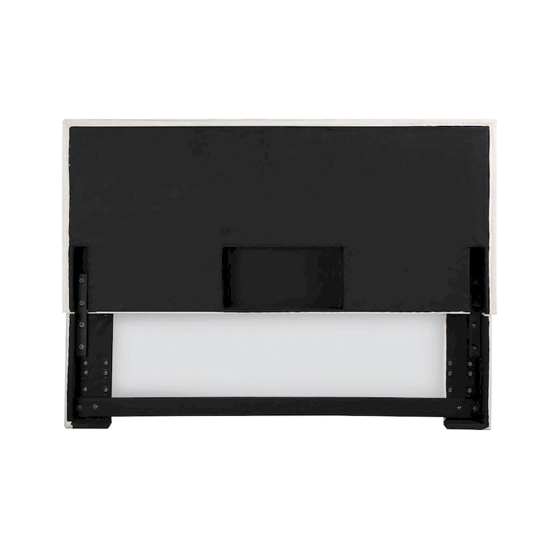 Gemma Sand Upholstered Headboard with Flange Details