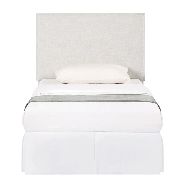 Gemma Sand Upholstered Headboard with Flange Details