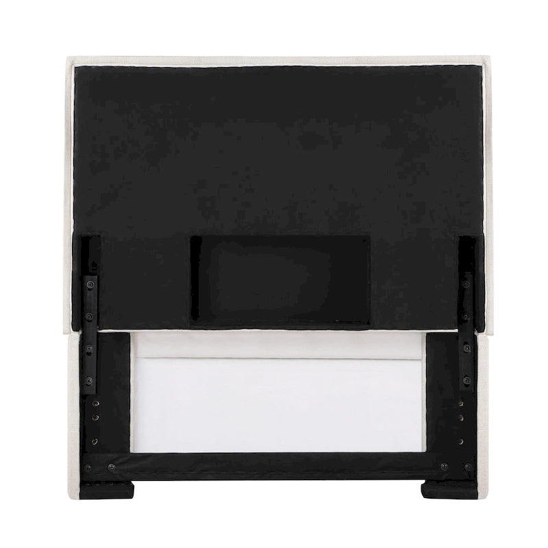 Gemma Sand Upholstered Headboard with Flange Details