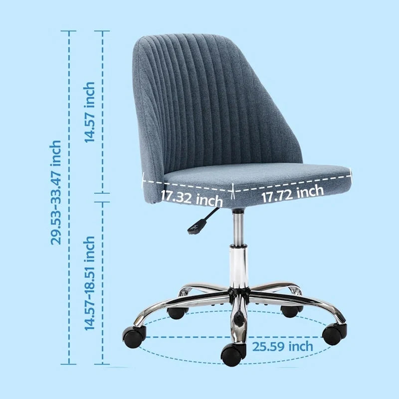 Modern Upholstered Home Office Chair Swivel Arm Desk Chair Task Chair