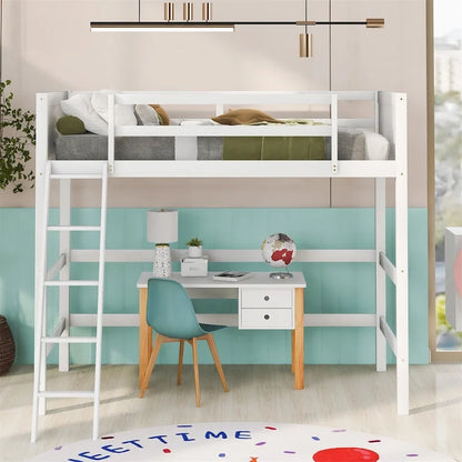 Merax Solid Wood Twin Size Loft Bed with Ladder