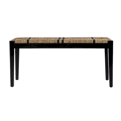 SEI Furniture Gainford Transitional Black Woven Fiber Bench