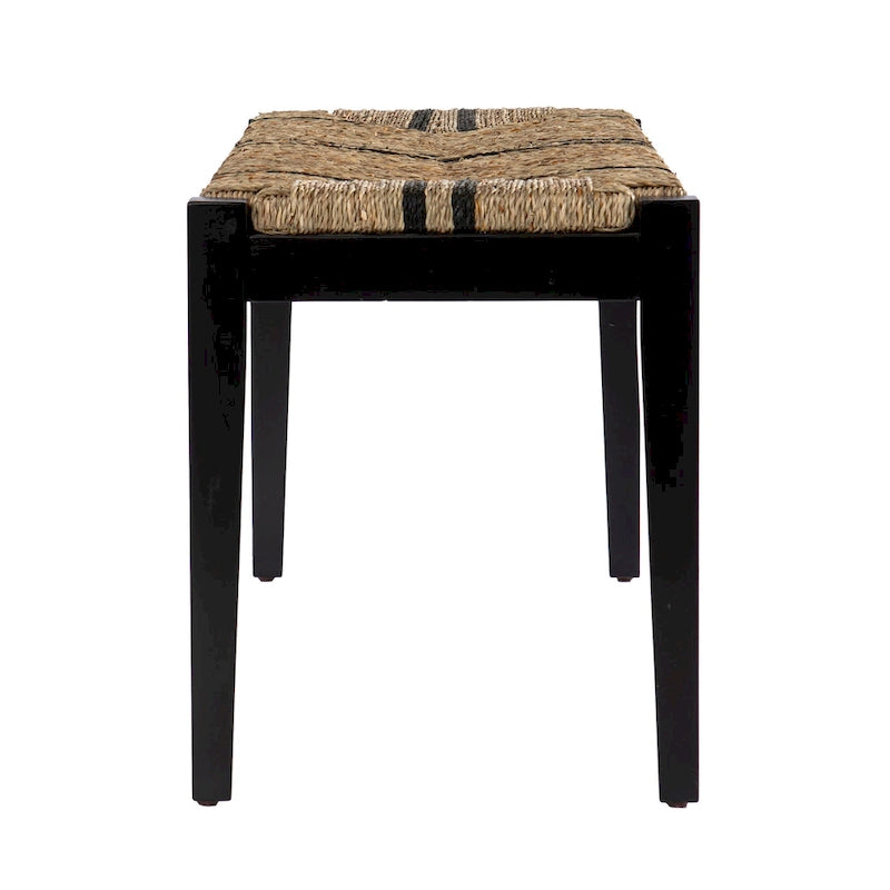 SEI Furniture Gainford Transitional Black Woven Fiber Bench