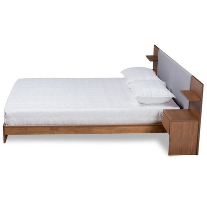 Sami Modern and Contemporary Storage Bed with Built-In Nightstands