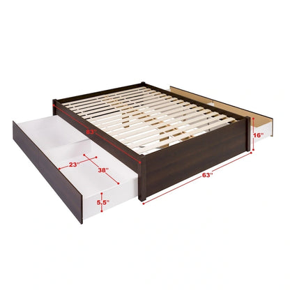 Prepac Queen Select 4-post Platform Bed with Optional Drawers